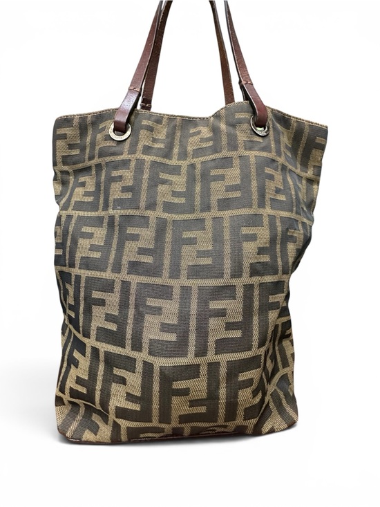 Fendi Handbags - Vintage Fendi Zucca FF Monogram Jacquard Tote Bag Brown Tobacco | Italy